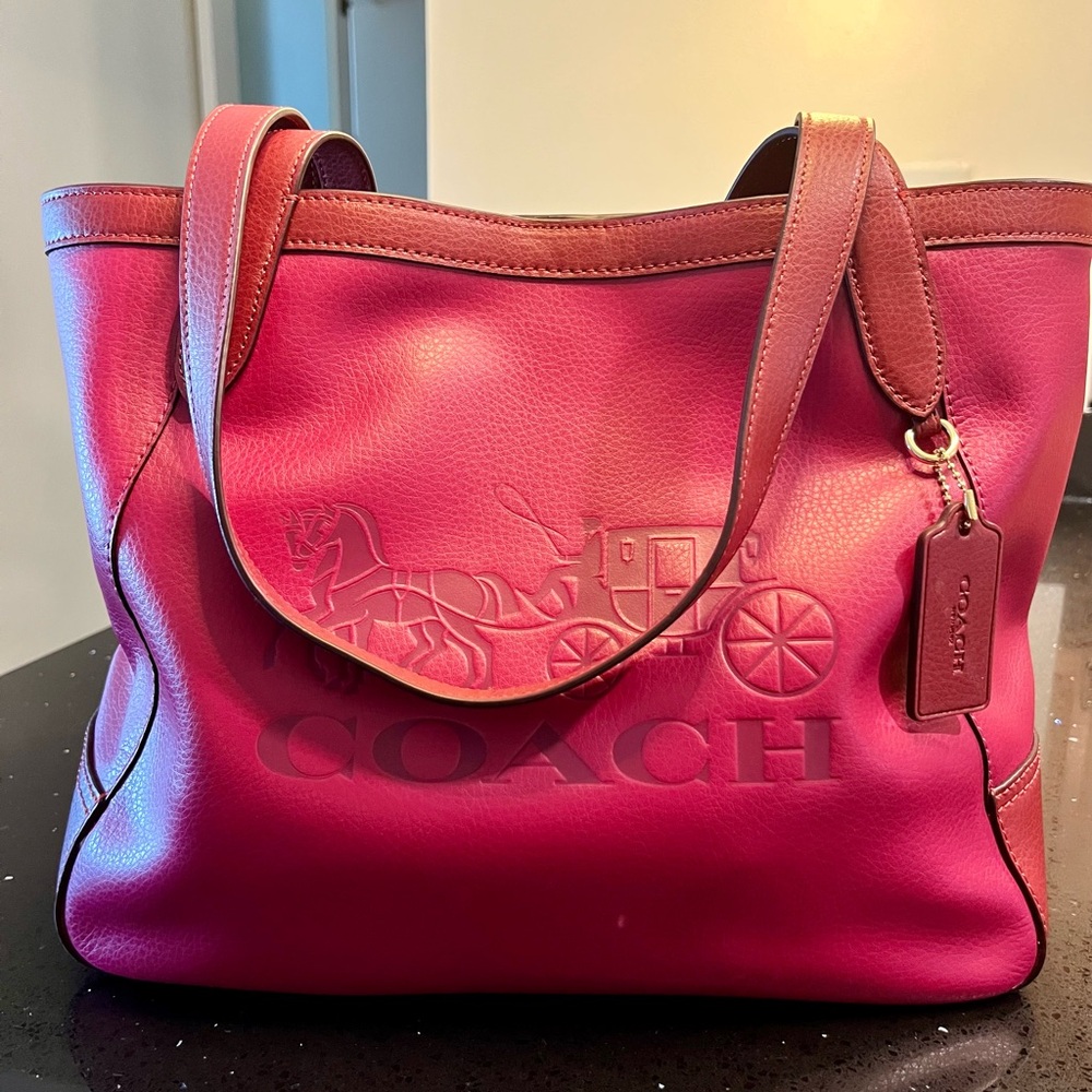 Coach Tote 27 Colorblock with Horae and Carriage - Picture 6 of 10